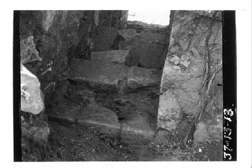 Passageway and steps leading out from east room, Temple 22; Acropolis