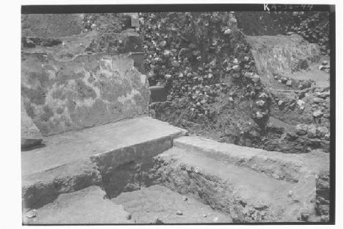 East platform, basal step and talud