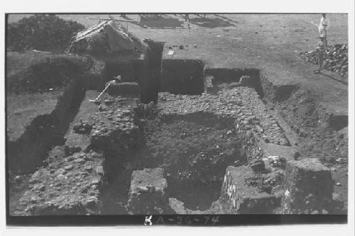 Tomb III under excavation, Tomb I filled