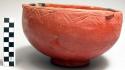 Bowl, pebble polished and haematitic painted red brown ware