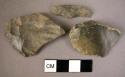 3 flint implements - 2 burins or gravers, 1 small blade resulting from a burin b
