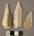 4 flint partially backed points