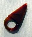 Agate finger charm (Talhakin), red glass, worn by both sexes as amulets