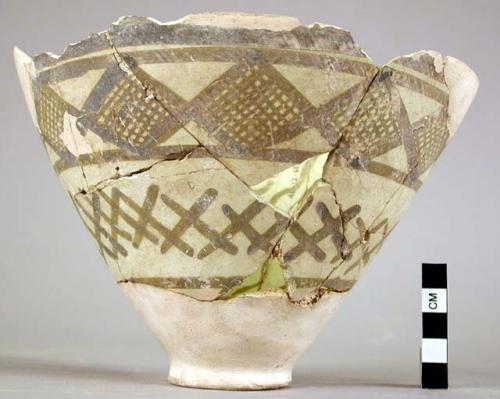 Bowl, pottery, partly reconstructed.