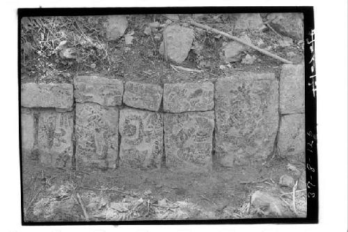 East bench of Ball Court.  Central Panel 2D9