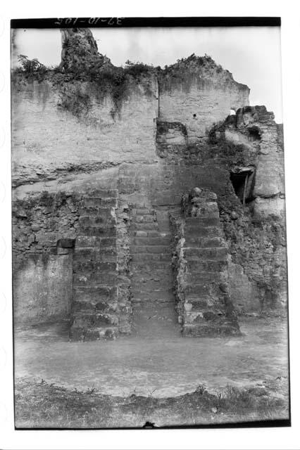 Outer and inner stairway on the the west side of Structure A-V, Construction O