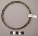 Leglets- circular strips of fibre with alternating bands of iron and brass (ndik