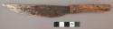 Knife, scalpel type - iron blade, wooden handle; used for scraping and skinning