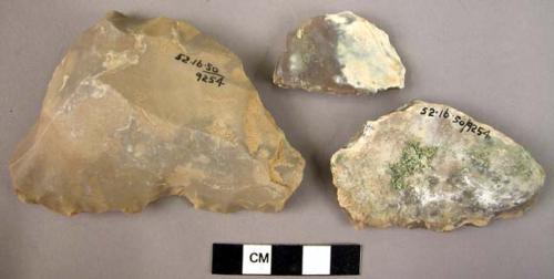 5 flint flakes and fragments with retouch or wear