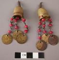 Two pendants with tugra coins probably for a head ornament worn across forehead (turk. Alınlık).
