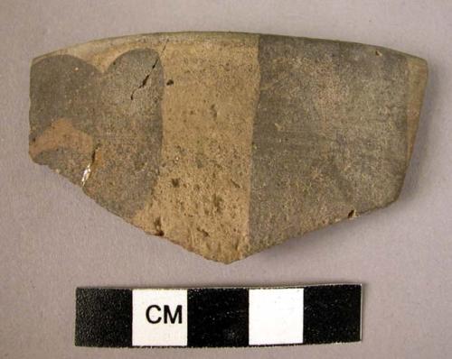 Rim potsherd - gray painted, gray relief (A9) Type Series