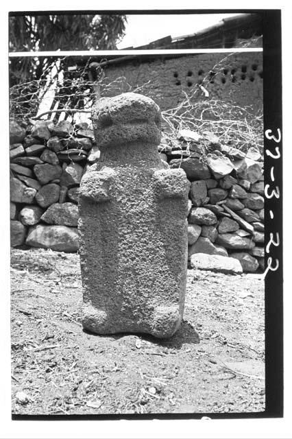 Stone animal figure, front (E. side house of Antonio Noguera)