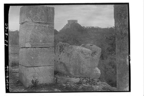 Serpent head and Column shaft. (South)