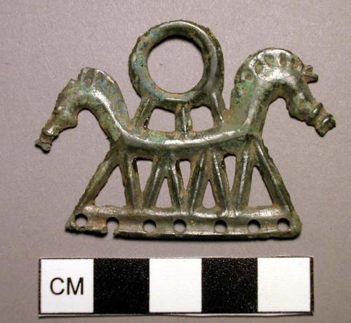 Pendant, double horsehead