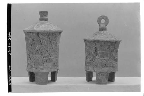 Tripod vases with lids A2-183, A2-188. H. 183-30 cm