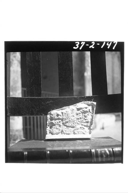 Glyphic band on peripheral flange, Stone Altar No. 6; Inscription has 24 glyphs.