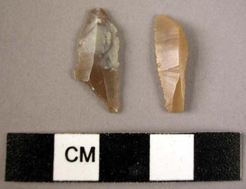 2 flint geometric microliths