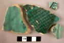 5 glazed potsherd