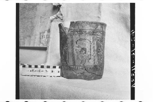 Polychrome Pottery Vase with Incised Panels