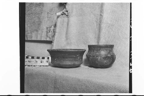 Two Small Polychrome Pottery Vessels