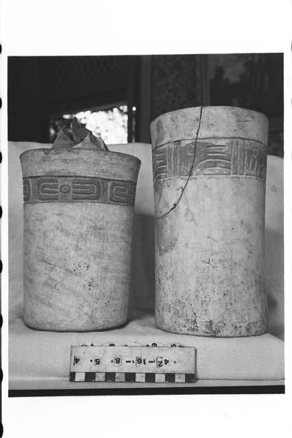 Two Incised White-Slipped Vases