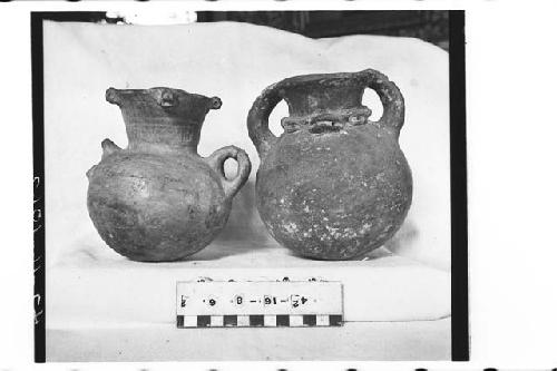 Two Pottery Cantharos