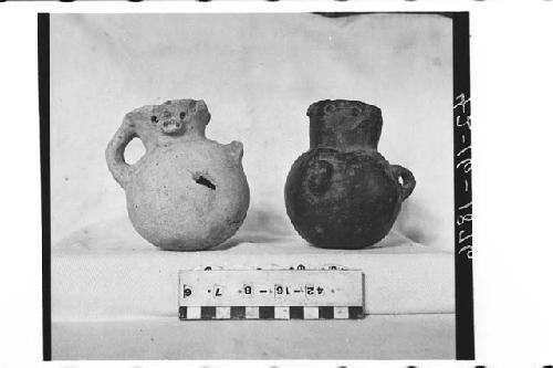 Two Small Pottery Cantharos