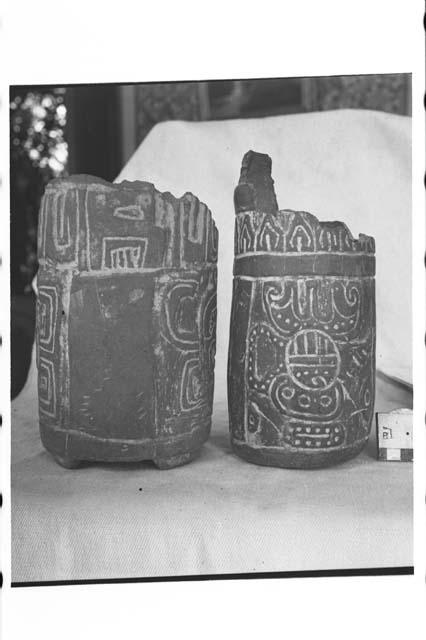 Two Incised Red-Slipped Vases