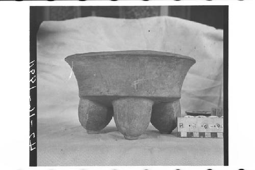 Tetrapodal Plaster-Painted Bowl