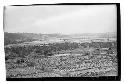 Two main mounds + ball court, from NNE.