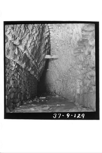 Aqueduct or water-conduit, - looking S.W. up the stepped vault - showing stone