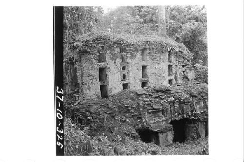 The north side of the roof comb of Structure 6.