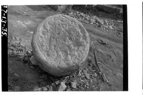 Original center marker, after removal