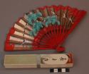 Fan painted in silver - used during tea ceremony by women