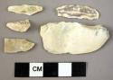 5 flint backed blade and bladelet fragments