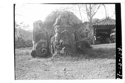 South face of altar to Stela M