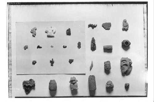 Specimen: Fragments of excentric flints from #26; fragments of various