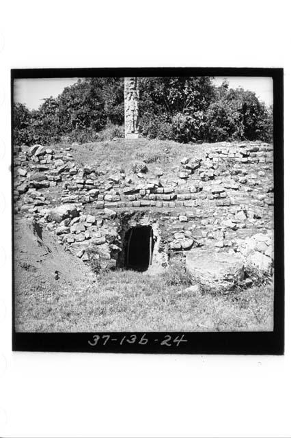 Tunnel through west side of Great Plaza, below Stela E