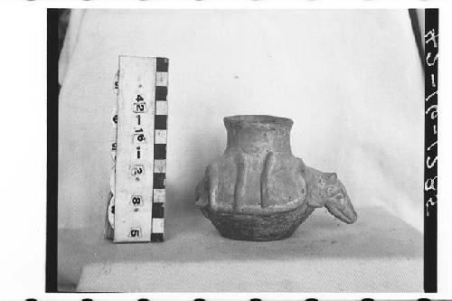 Small armadillo-effigy pottery jar.