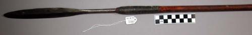 Spear - bamboo and iron; point 10", shaft 49"