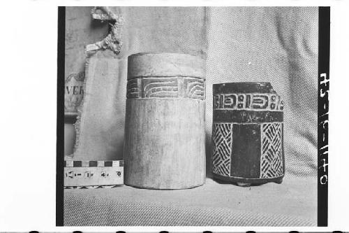 Two Incised Pottery Vases