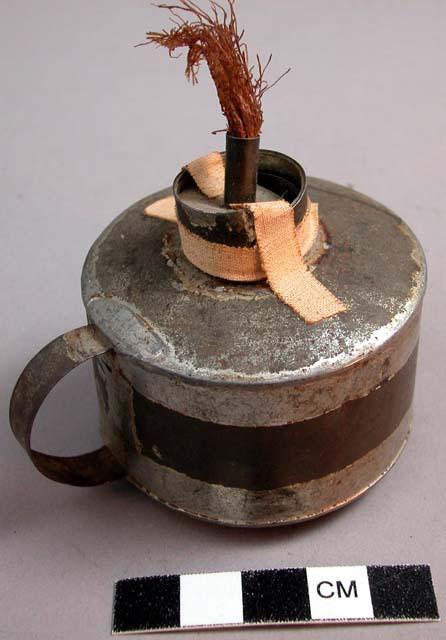 Oil lamp; used with kerosene.