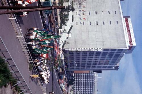 Tokyo, workers demonstrating