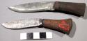 Knives, small, wood handle, metal blade