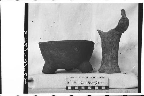 Tripodal Dichrome Bowl and Broken Drum (?)