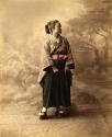 Young Japanese samurai boy in traditional dress