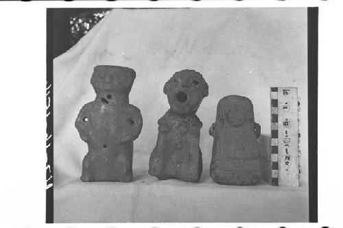 Three Human Effigy Pottery Figurines