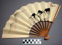 White fan with inscriptions - woman's