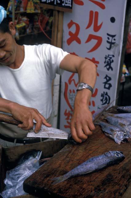 Man preparing fish