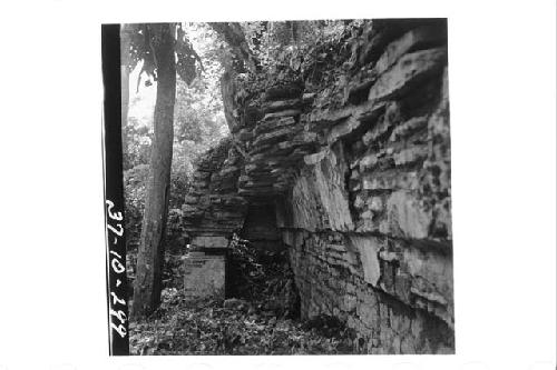Looking west down the south vault of Structure 74